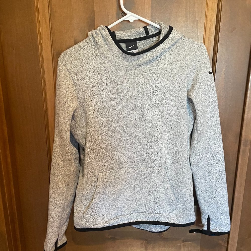 Nike Women's Grey Kangaroo Pocket Hoodie - Size Medium